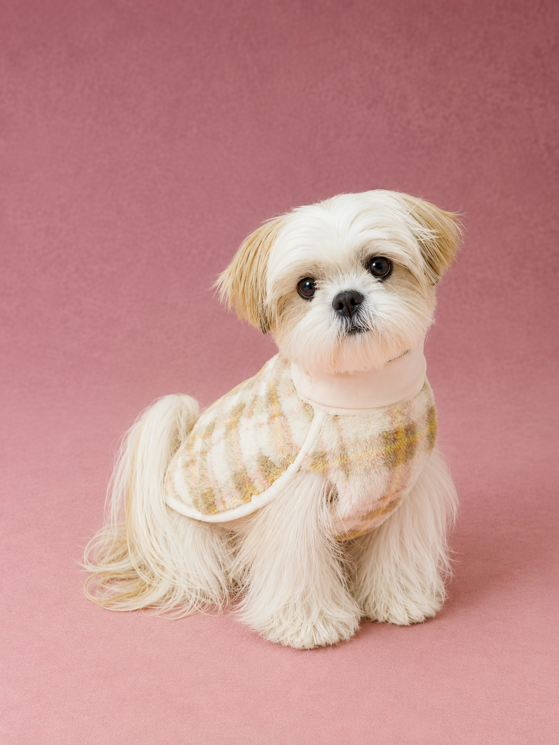 Plaid Plush Winter Cape for Dogs