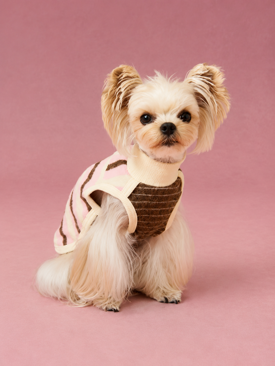 Soft Bunny Fur Stripe Vest for Dogs